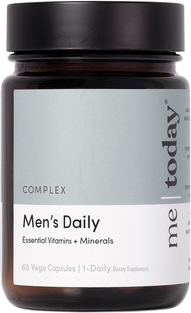 Jag idag Multivitamin för Män, mineraltillskott med 27 vitaminer, mineraler och örter, inklusive D, C, A, B, Biotin och Zink, Vegetarian | Allmänna hälsotillskott | 60 kapslar