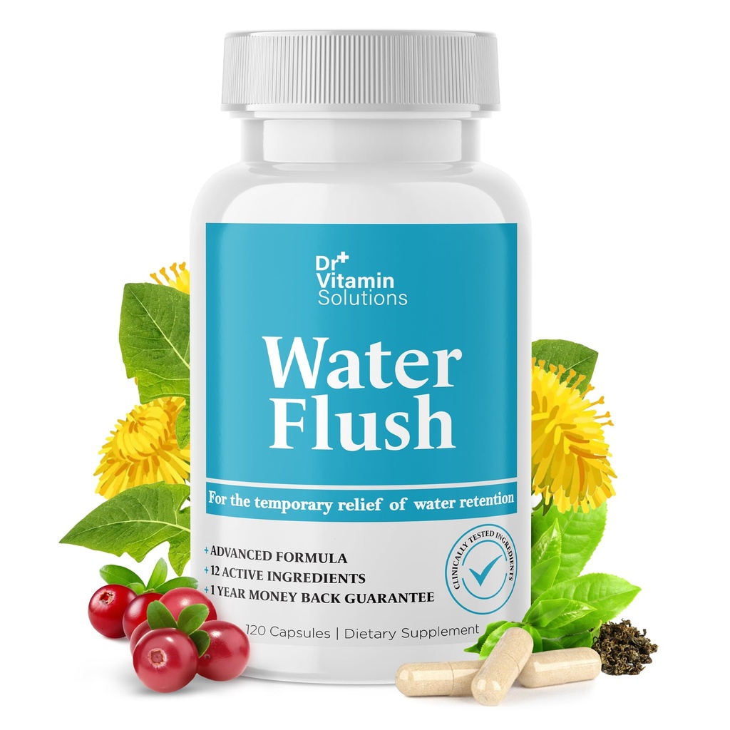 Diuretic Water Pills for Weight Control - Instant Relief from Bloat and Swelling - Green Tea, Cranberry, Dandelion Leaf Extract - Water Retention Pills for Women & Men, 120 Caps