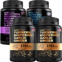 MEDCHOICE Turmeric & Ginger (240ct), Sleep Melatonin (90ct), and Nootropic Brain (60ct) Supplement Bundle - Wellness Trio for Brain, Sleep, & Immune Support - Vegan, Non-GMO, Gluten-Free