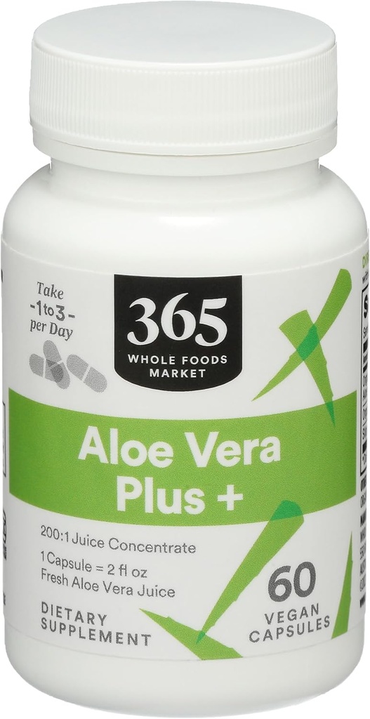 365 av Whole Foods Market, Aloe Vera Plus +, 60 Count
