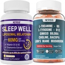 NEVISS L-Tyrosine Gummies & Melatonin 60mg för vuxna Bundle