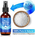Magnesium Spray, 100% ren och organisk naturlig magnesiumolja spray för fötter i glasflaskan, lätt att absorbera och använda