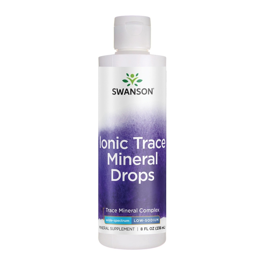 Swanson Concentrace Trace Mineral Drops 8oz-Complete Mineral Complex för energi, Hydration och Electrolyte Balance Över 72 High Absorption Ionic Minerals Såsom Magnesium, Kalcium (2 Pack)