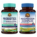 Vitalitown Probiotic + Magnesium Bundle (Pack of 2) | Probiotika 120 miljarder (post 1) & 6-i-1 Magnesium Complex (punkt 2) | Gut, Bone, Muscle, Sleep Health | Vegan | 30 kapslar & 120 kapslar