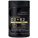Sportforskning Vitamin D3 K2 med 5000iu av växtbaserad D3 & 100mcg av vitamin K2 som MK-7, icke-GMO Verified & Vegan Certified - 160 Liquid Softgels