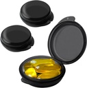 Small Pill Box (3 Pack), Daily Mini Pill Organizer Portable för Purse Pocket, Travel Pill Case Medicine Storage Container Earplug Case (Blcak