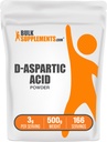 BulkSupplements.com D-Aspartic Acid Powder - D-Aspartic Acid Supplement för män, Unflavored Amino Acid - Pure & Gluten Free, 3g per Servering, 500g (1.1 lbs) (Pack av 1)