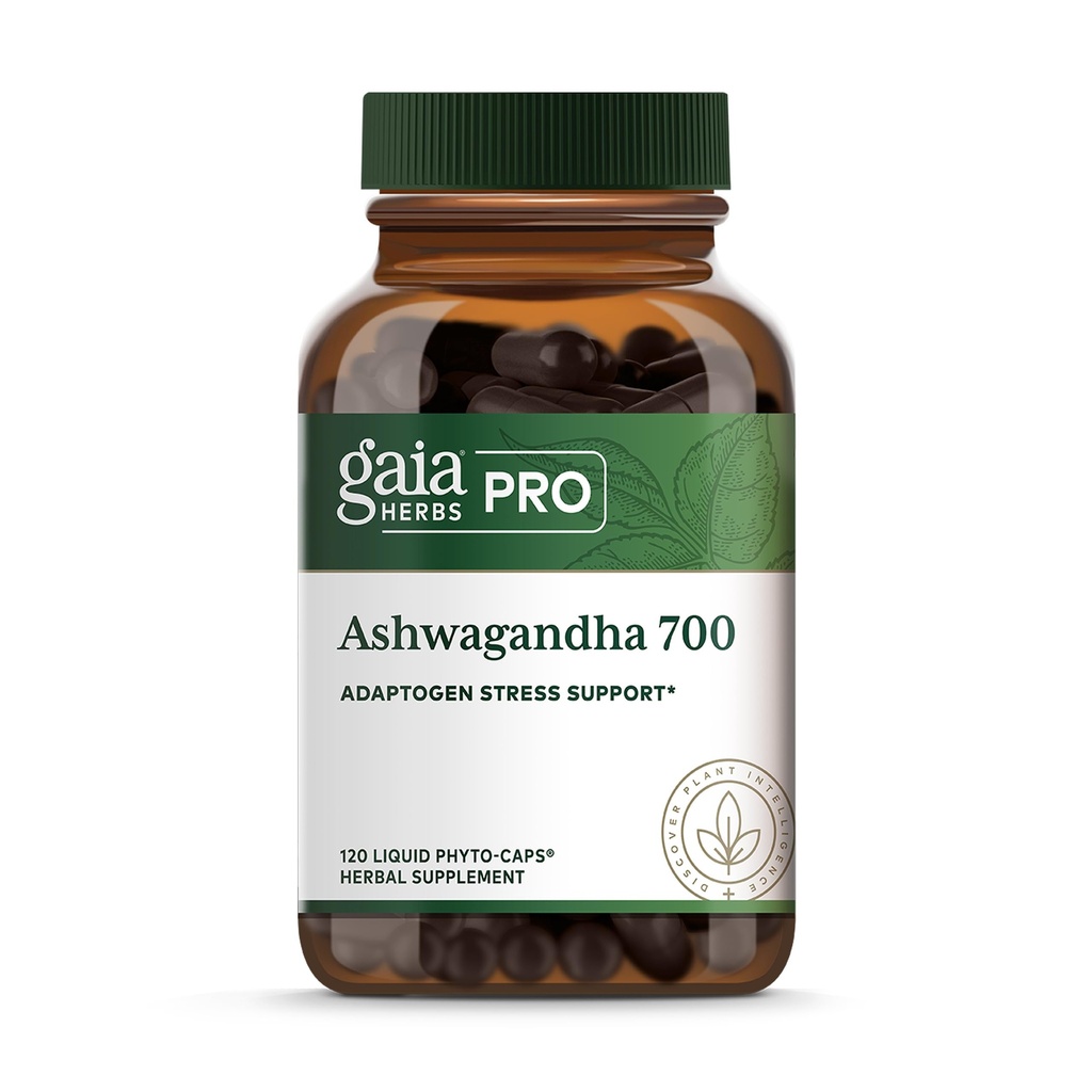 GAIA HERBS PRO Ashwagandha 700 - Healthy Immune Support Supplement* - Single-Herb Formula with Organic Ashwagandha - Vegan, Gluten-Free, Soy-Free - 120 Liquid Phyto-Caps (60 Servings)