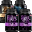 MEDCHOICE Turmeric & Ginger (120ct), Sleep Melatonin (180ct) och Nootropic Brain (60ct) Supplement Bundle - Wellness Trio för hjärna, sömn och immunstöd - Vegan, icke-GMO, Gluten-Free