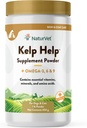 NaturVet Kelp Help Plus Omegas Skin and Coat Supplement för hundar och katter, pulver, tillverkad i USA med globalt källa ingredienser 1 pund