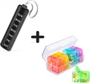 Zoksi Travel Pill Organizer, Daily Supplement Organizer Holder, Portable Vitamin Case med 7 Detachable Large Compartment, Weekly Pill Box 7 Day for Outside, Office, Home (Black)