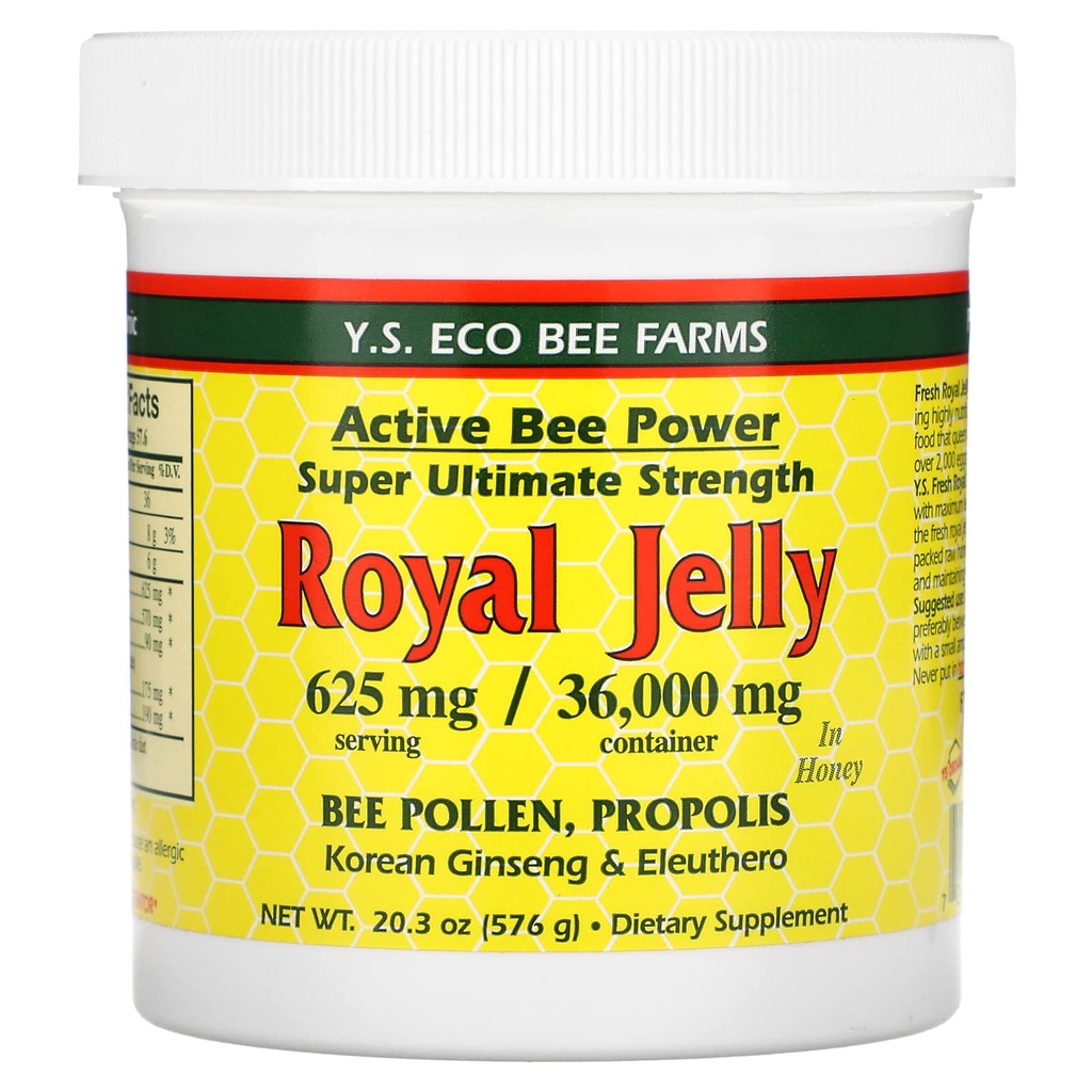 YS BEE gårdar Jelly Bee Pollen Propolis Ginseng Royal, 20,3 OZ