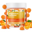 90 greve Magnesium Glycinate Gummies 400mg w / Ashwagandha Supplement - Sugar Free Zink Magnesium Glycinate Supplement Ashwagandha Gummies för vuxna Orange smak
