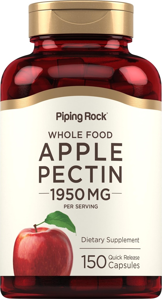 Piping Rock Apple Pectin Capsules | 1950 mg | 150 piller | Kosttillskott | Non-GMO, Gluten Free