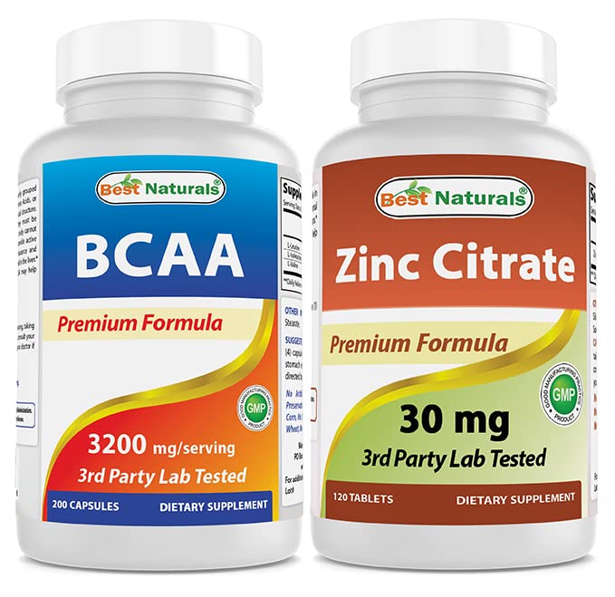 Bästa naturliga BCAA 3200mg & Zink Citrate 30 mg