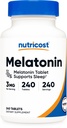 Nutricost Melatonin 3mg, 240 tabletter - 3mg Per Servering, icke-GMO, Gluten Free