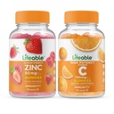 Livlig Zink 50mg + Vitamin C 750mg, Gummies Bundle - Great Tasting, Vitamin Supplement, Gluten Free, GMO Free, Chewable Gummy