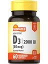 Sundance Vitamin D3 2000 IE | 60 Snabbsläpp Softgels | Hög styrka | Icke-GMO och Gluten fri tillägg