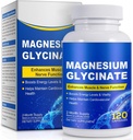 Magnesium Glycinate för sömn, humör, hjärna, hög absorption 120 Capslues Supplement, Elemental Magnesium med 100mg Calcium - Mycket biotillgänglig - med vitamin D3 & K2