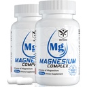 Magnesium Komplex Supplement 8 Forms, 500mg Magnesium Glycinate, Malate, Citrate, High Absorption Mg för lugn, sömn, humör och hälsosam muskel, paket av 2, Totalt 120 Vegan kapslar