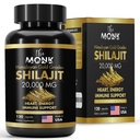 Organisk Shilajit med Fulvic Acid, Humic Acid, 85+ Minerals- Gold Grade Plus - Samma som Resin - Energi, Stamina, Brain Support - 120 kapslar - Tillverkad i USA