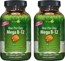 Irwin Naturals One-Per-Day Mega B-12 1,500mcg High Potency Methylcobalamin Vitamin - Fast Enhanced Absorption med MCT + Asian Ginseng - Natural Energy Boost - 60 Liquid Softgels (Pack of 2)