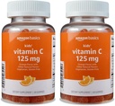 Grundläggande barns vitamin C 125mg Gummies, Orange, 60 Count, Immune Health, 2 månaders leverans (tidigare Solimo) (Pack of 2)