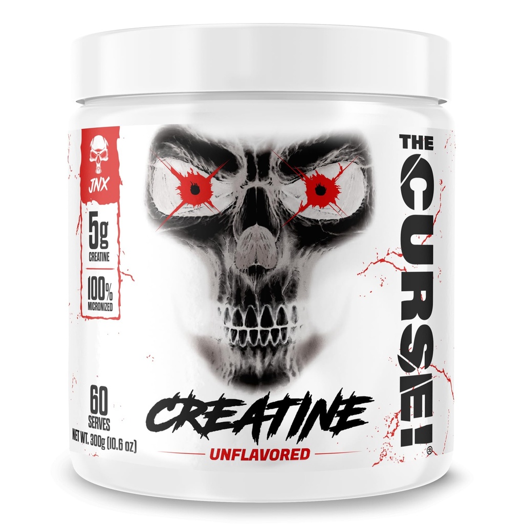 JNX SPORTS Förbannelsen! Kreatinmonohydratpulver 60 portioner | Pure Micronized Kreatin 5g Per Servering | 300g - 10,6 Ounce