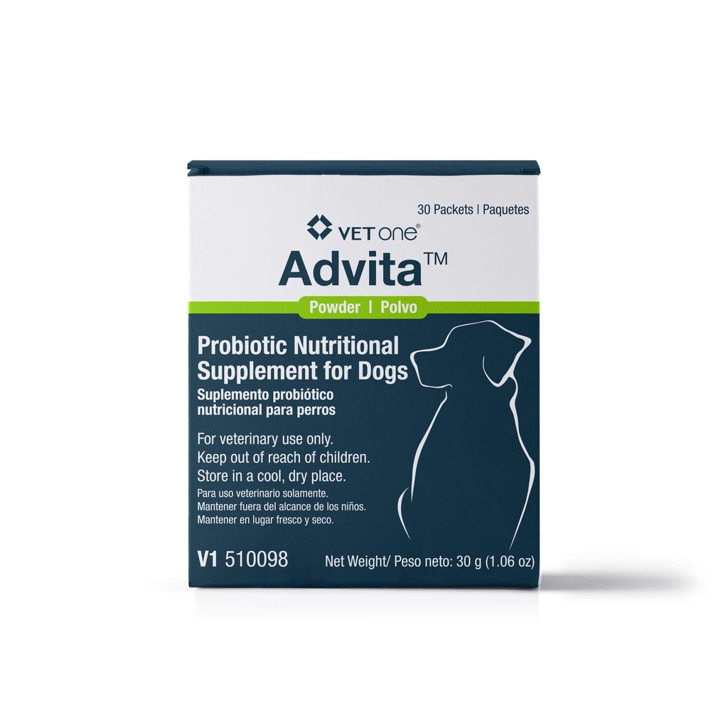 VetOne Advita Probiotic Nutritional Supplement för hundar - 30, 1 g Packets