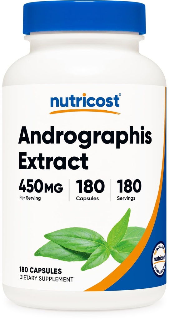 Nutricost Andrographis Extract 450mg, 180 vegetariska kapslar - Non-GMO & Gluten Free