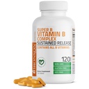 Bronson Super B Vitamin B Complex Sustained Slow Release (Vitamin B1, B2, B3, B6, B9 - Folic Acid, B12) innehåller alla B Vitaminer 120 tabletter