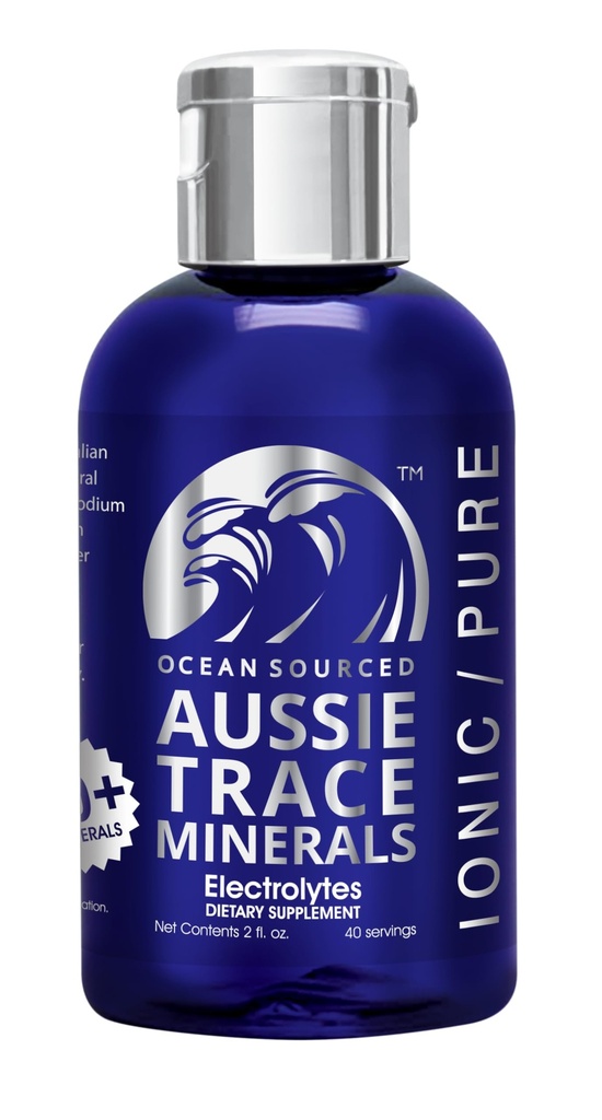 Aussie Trace Minerals - Magnesium Rich, Low Sodium, Komplett Electrolyte Drops för Hydration, Energy & Recovery - 2oz / 60ml Liquid Supplement - Vegan, Keto Friendly