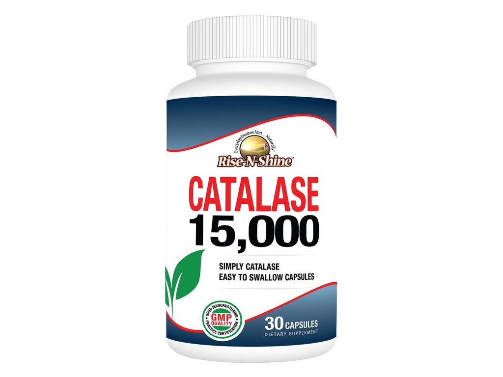 Rise-N-Shine Catalase Supplement 15 000 - Kraftfullt antioxidantenzym för hårhälsostöd - Hårtillskott för starkt hårstöd - 30 kapslar