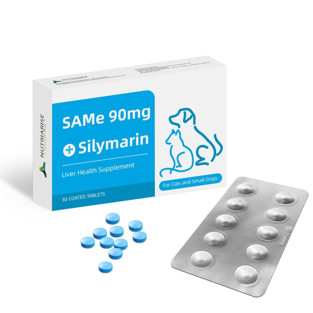 Samma 90 för hundar och katter - Liver Support Supplement med mjölk Thistle - Hjälper med gemensam hälsa, lever Detox och rörlighet - Perfekt för katter och små och medelstora hundar