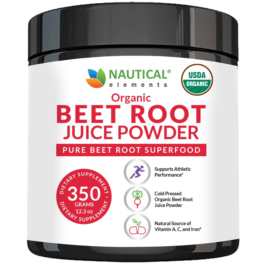 Organic Beet Juice Powder - 20:1 Koncentration Beet Powder Organic - Circulation Support - Rich in Nitric Oxide - Cold-Pressed 100 Servings of Beet Root Powder Supplement - 12.3oz