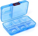 Pill Organizer, Portable Pill Dispenser,9 fack för Moisture-Proof Pill Box för Purse Vitamins, Medicine, Fish Oil,Travel Pill Organizer (Blue)