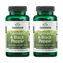 Swanson Turmeric & Black Pepper - Organic Joint Health, Heart Health, Digestion och Liver Support Supplement - Natural Formel för förbättrad biotillgänglighet & Absorption - (60 Veggie Capsules) 2 Pack