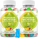 Kalium Magnesium Supplement Gummies, Potassium Gummies för vuxna barn, High Absorption Magnesium Glycinate för Leg Cramps & Immune Health, Sugar-Free, Vegan Mixed Flavors, 120 greve