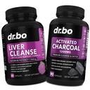 Liver Cleanse & Aktiverade Charcoal Capsules - Liver Health Pills med Artichoke, Berberine, Turmeric Herbs - 1200mg Organic Coconut Charcoal Pills för mage gas och uppblåst stöd