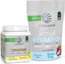 Sunwarrior Creatine Monohydrate Powder Lemonade smaksatt 50 portioner och Hydration Electrolyte Blend Coconut Berry smaksatt 30 portioner