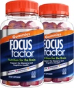 Fokusfaktor Nootropic Gummies, Memory Supplement for Brain, Phosphatidylserine, Bacopa, Huperzine A, 60 Count, Pack med 2