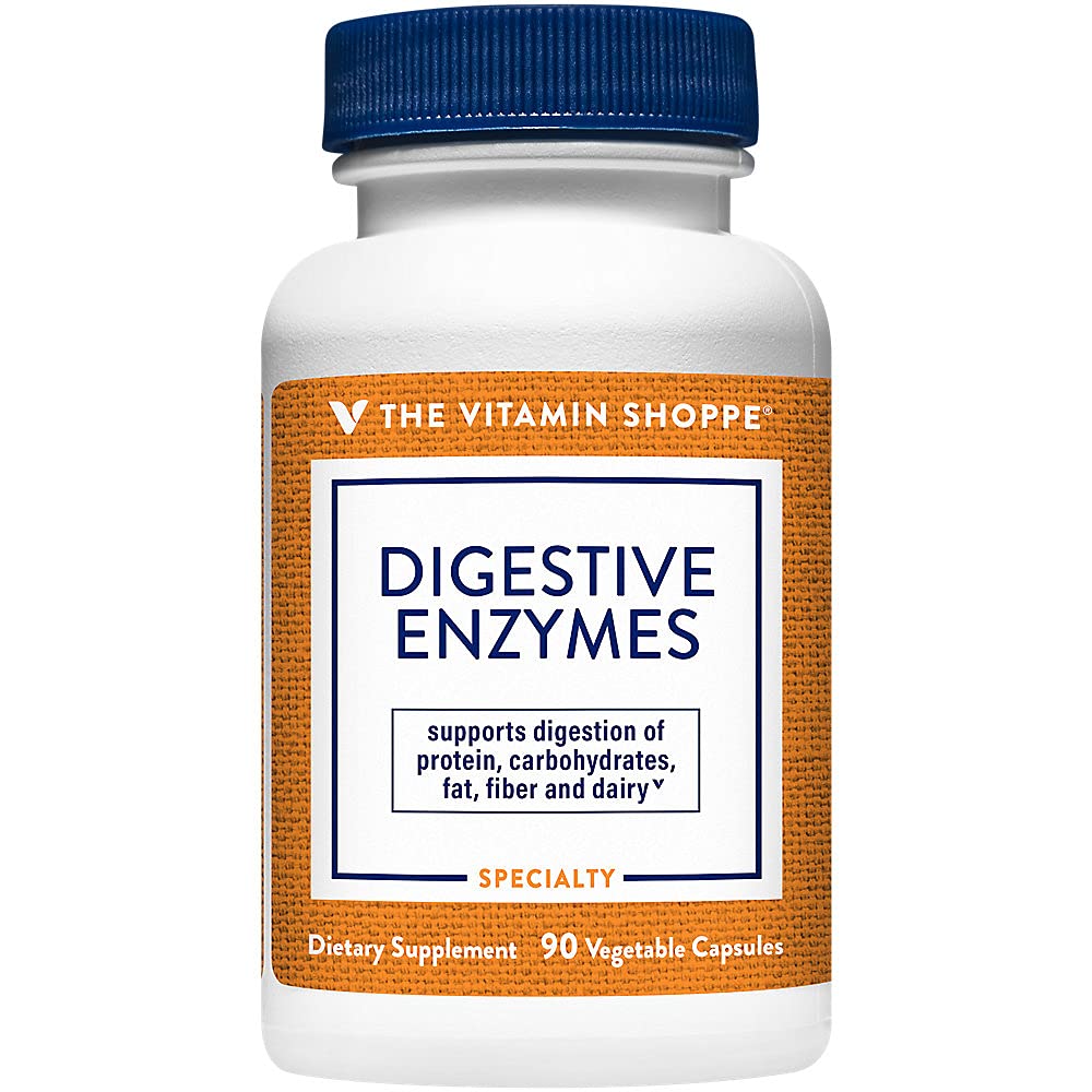 Digestive Enzymes - Plant-Based Digestive Formel, främjar utmattning för att hjälpa till att släppa näringsämnen, näringsutmattning & Absorption (90 Veggie Capsules) av Vitamin Shoppe