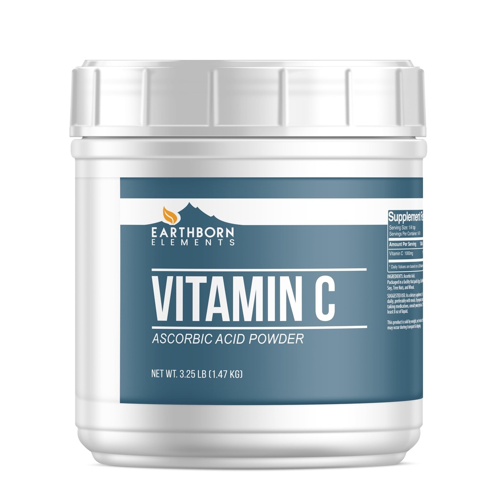 Jordfödda element vitamin C pulver 3,25 lb, askorbinsyra, kosttillskott