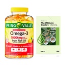 Spring Valley Omega-3 från Fish Oil 1000 mg, Maximum Care, 120 greve + Exclusive VitaMax Vitamin Guide (2 objekt)
