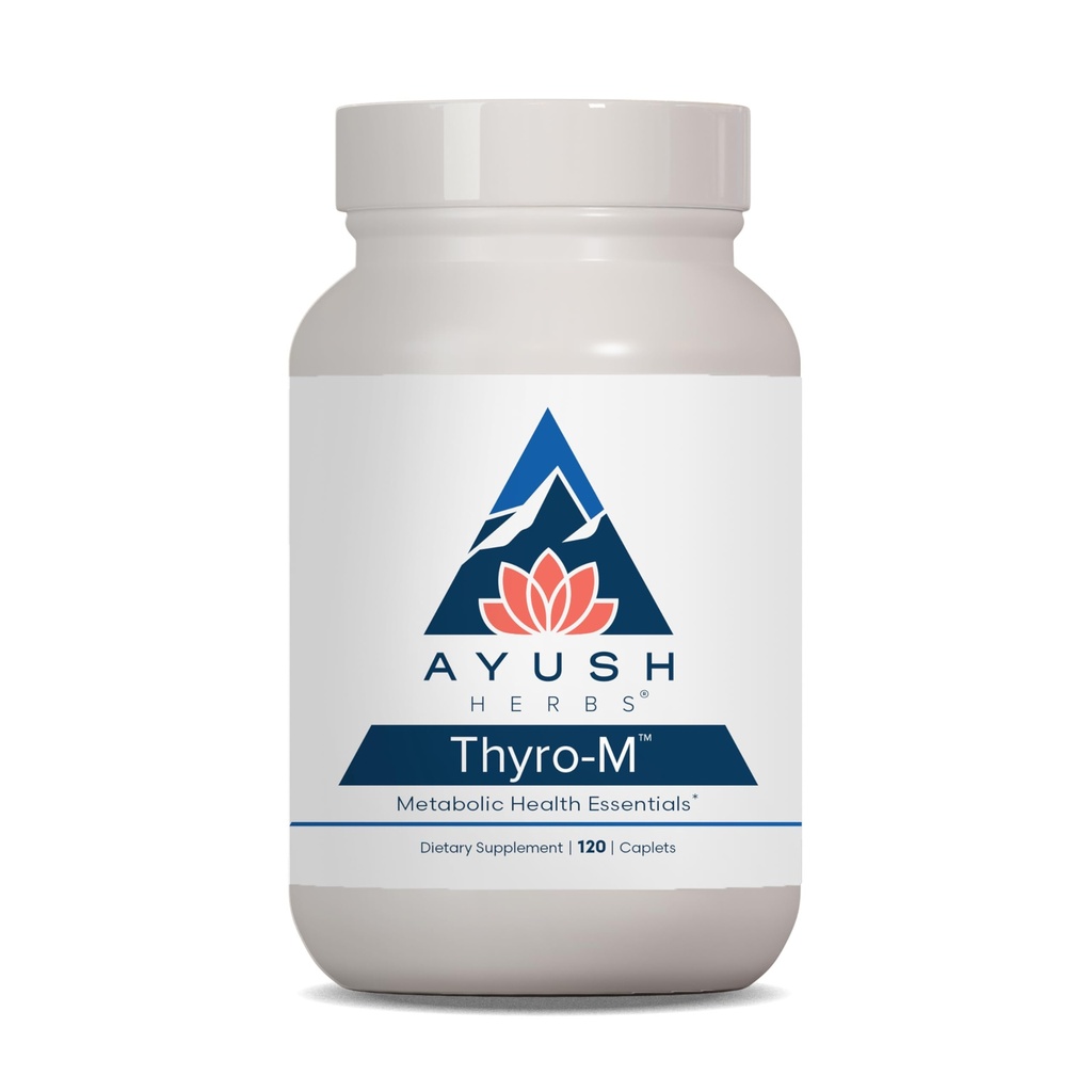 Ayush Herbs Thyro-M - Thyroid Support för kvinnor och män, sköldkörtelhälsa, sköldkörtelvård med L Tyrosine, Ashwagandha, Kelp, Natural Energy Support - 120 vegetariska kapslar (1 greve)