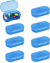 8PCS Pill Case Organizer Pocket Small Pill Holder, Daily AM & PM-behållare, Medicine Holder, idealisk för medicinering, vitamin, tillägg, perfekt för resor, idealisk för väska (blå)