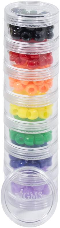 GMS Small 7 Day Stack-able Pill Organizer Case för medicinering, vitaminer och kosttillskott med 7 lock - en för varje bärbar och flyttbar behållare (Clear)