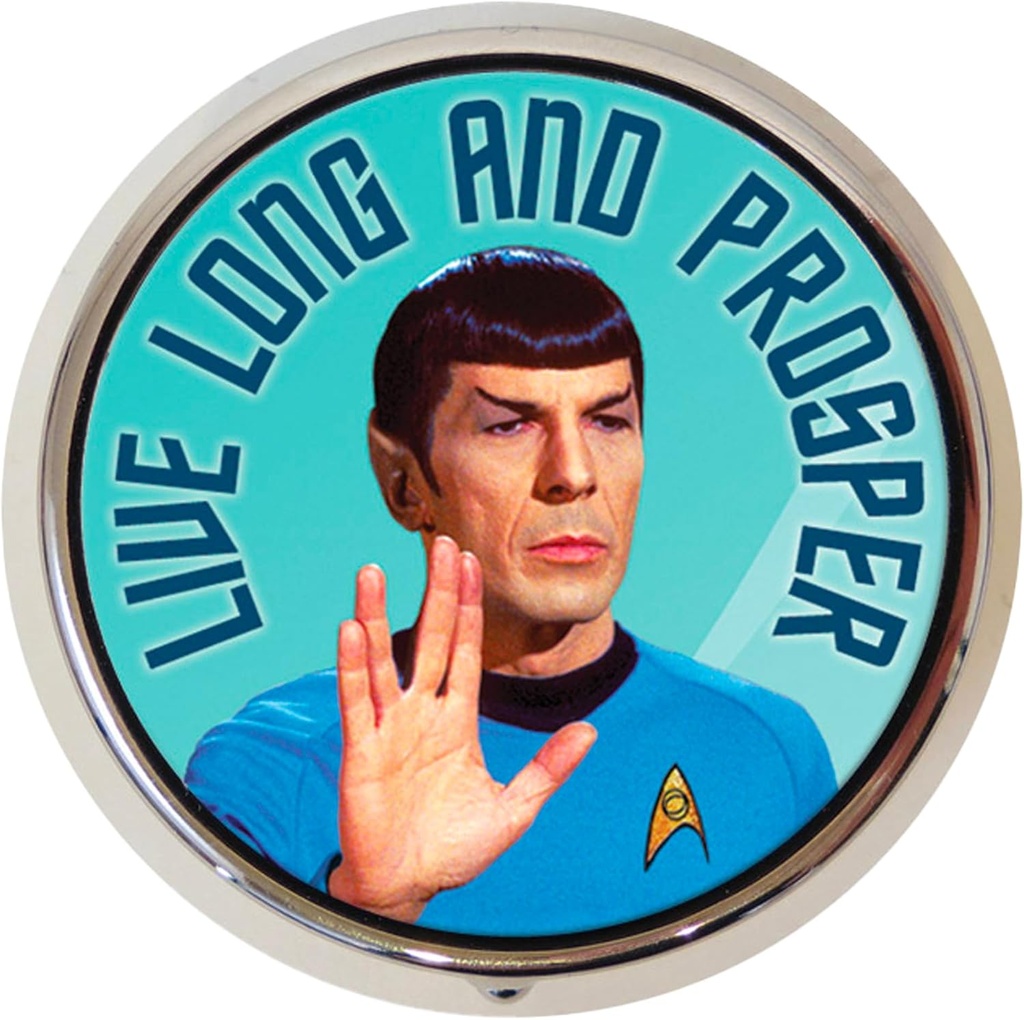 Original Star Trek Spock Leonard Nimoy Pill Box - Compact 1 eller 2 Compartment Medicine Case