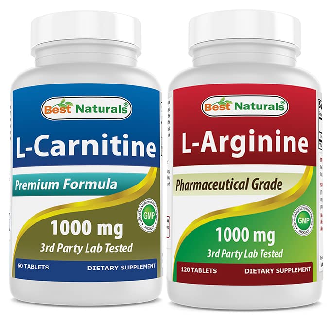 Bästa naturliga L-karnitin 1000 mg och L-arginin 1000 mg