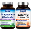 Innate Vitality Magnesium Glycinate & Probiotics 120 miljarder Bundle, Non-GMO, No Gluten Dairy Soy & Vegan, Magnesium (120 Caps) & Probiotic (30 Caps)